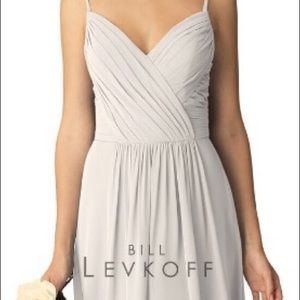 Bill Levkoff 1269 Ivory/Gray Bridesmaid Dress